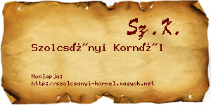 Szolcsányi Kornél névjegykártya