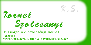 kornel szolcsanyi business card